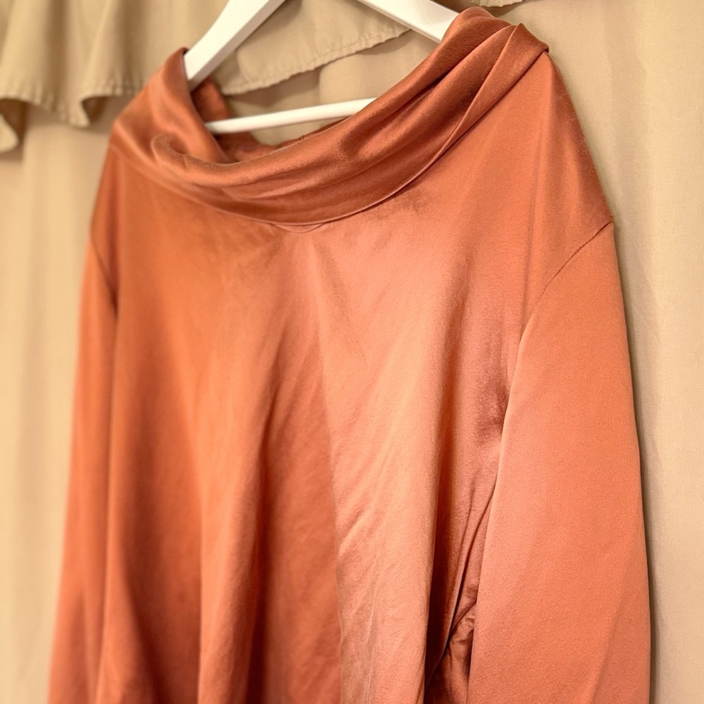 Talbots Women's Size 12 Satin Blouse - Copper
